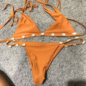 shell bikini top and bottom